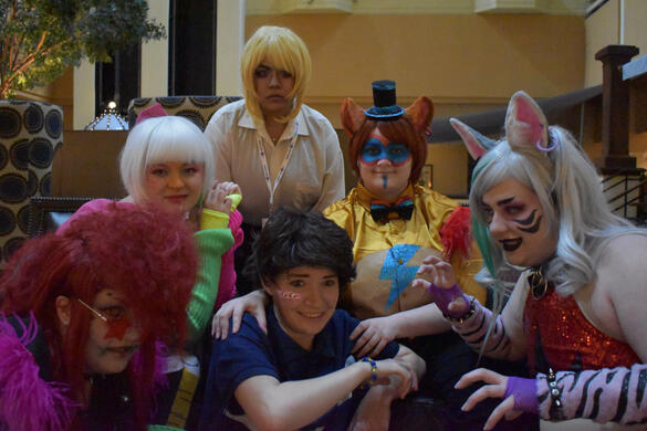 Roxy: @hireith.pro | Monty: @baalbarian | Freddy: @major.mayhem.cos | Chica: @mothshu.chr | Gregory: @gh0stxt33th.cos | Vanny: @stardustponds